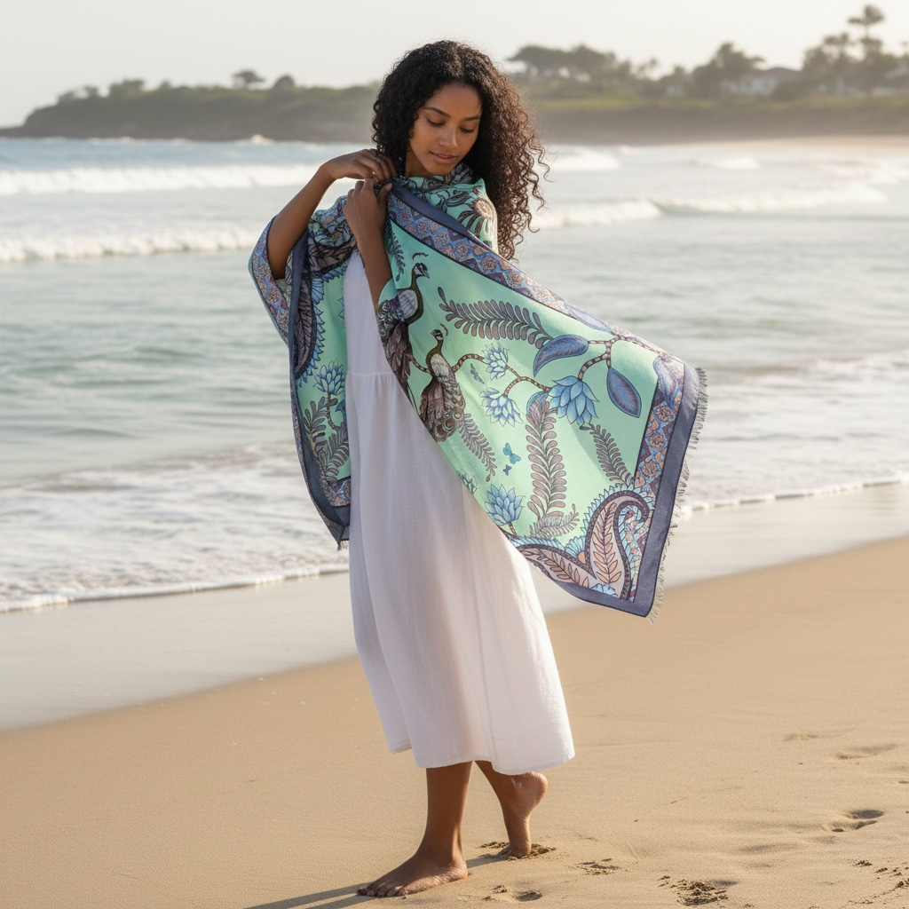 AZURE CASHMERE SCARF - MINT