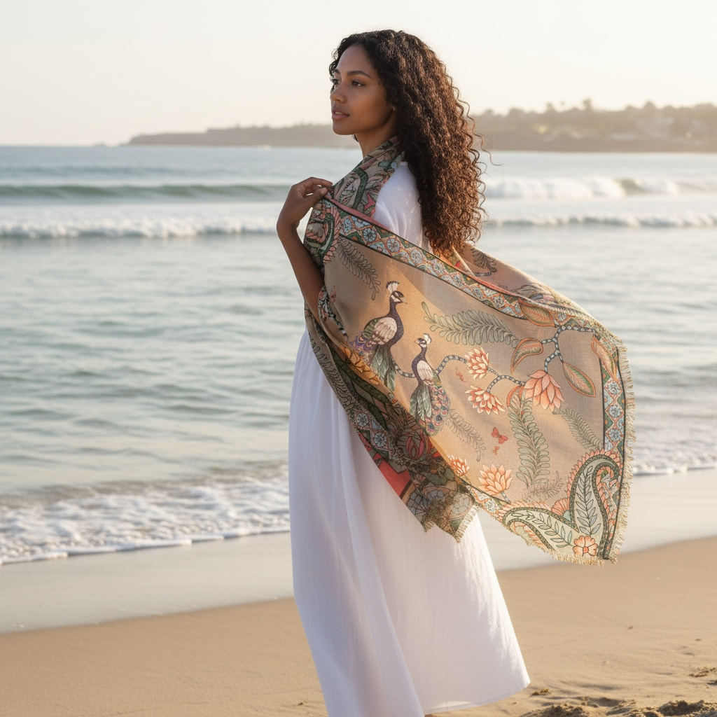 AZURE CASHMERE SCARF - TAUPE