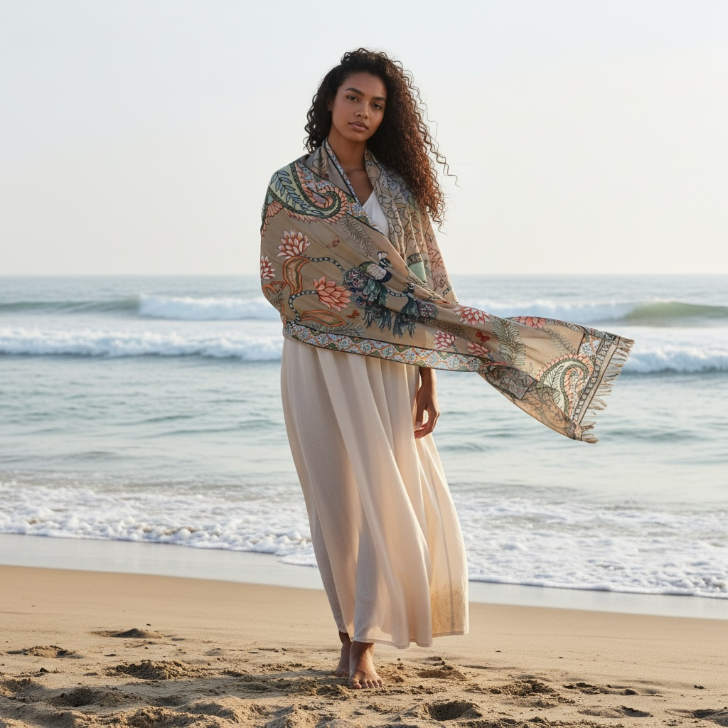 AZURE CASHMERE SCARF - TAUPE