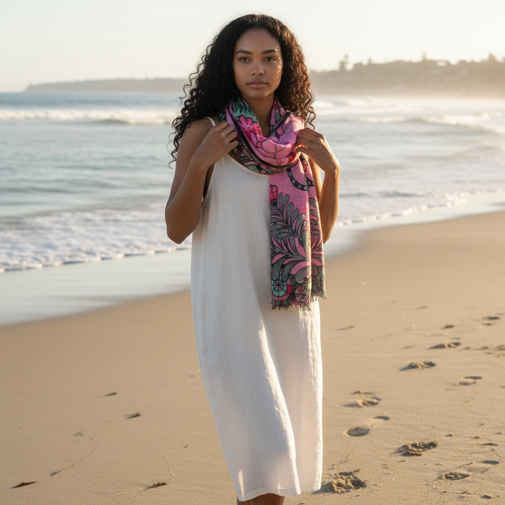 AZURE CASHMERE SCARF - ROSE