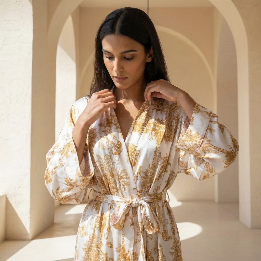 LEOSA KAMI KIMONO - WHITE/DOTS WHITE