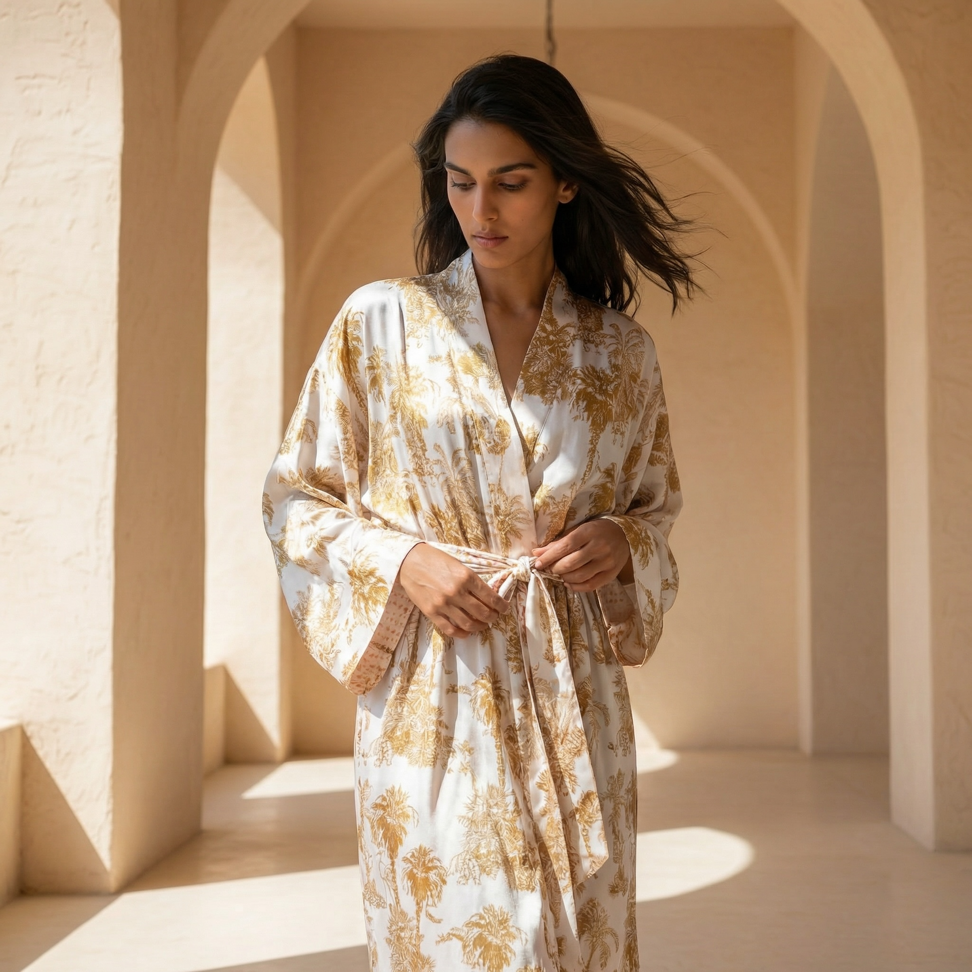 LEOSA KAMI KIMONO - WHITE/DOTS WHITE