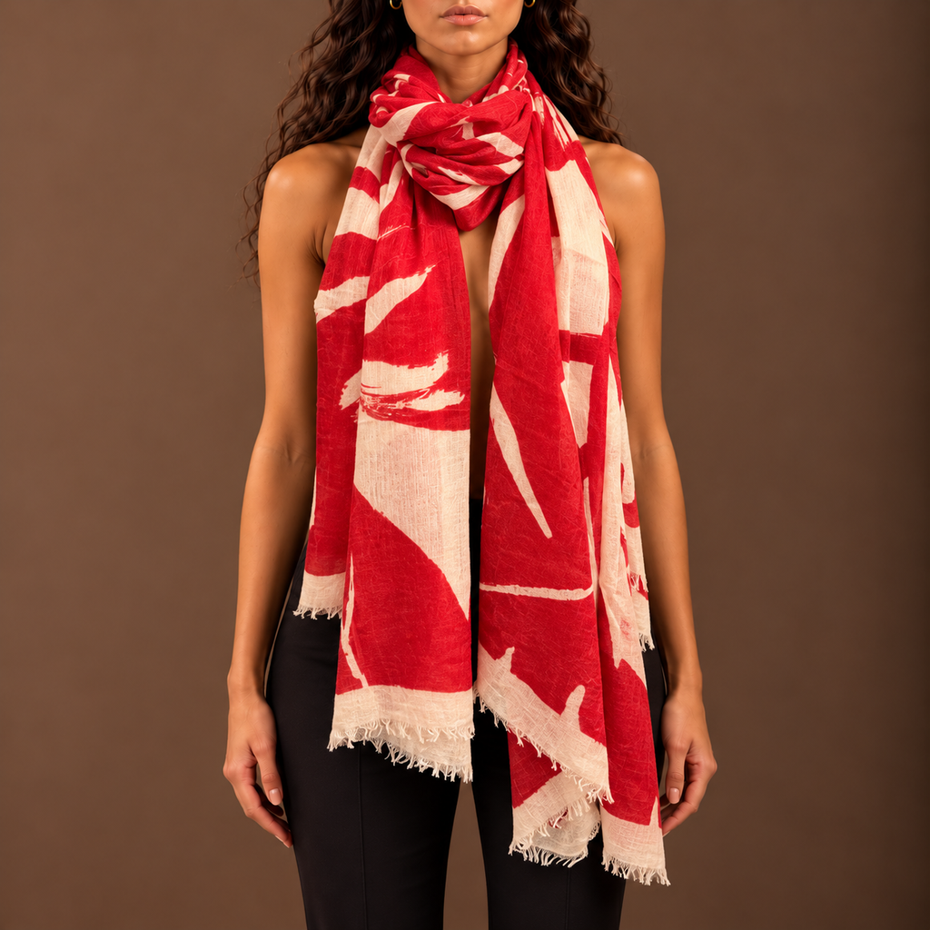 MOSS CASHMERE SCARF - POWDER