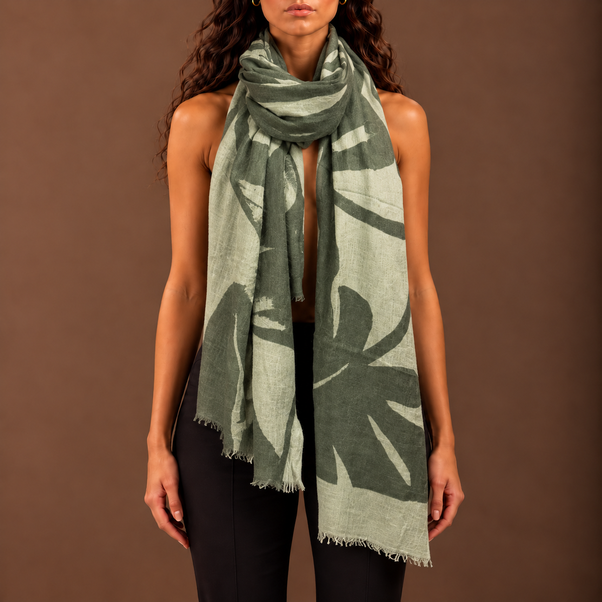 MOSS CASHMERE SCARF - BOTTLE