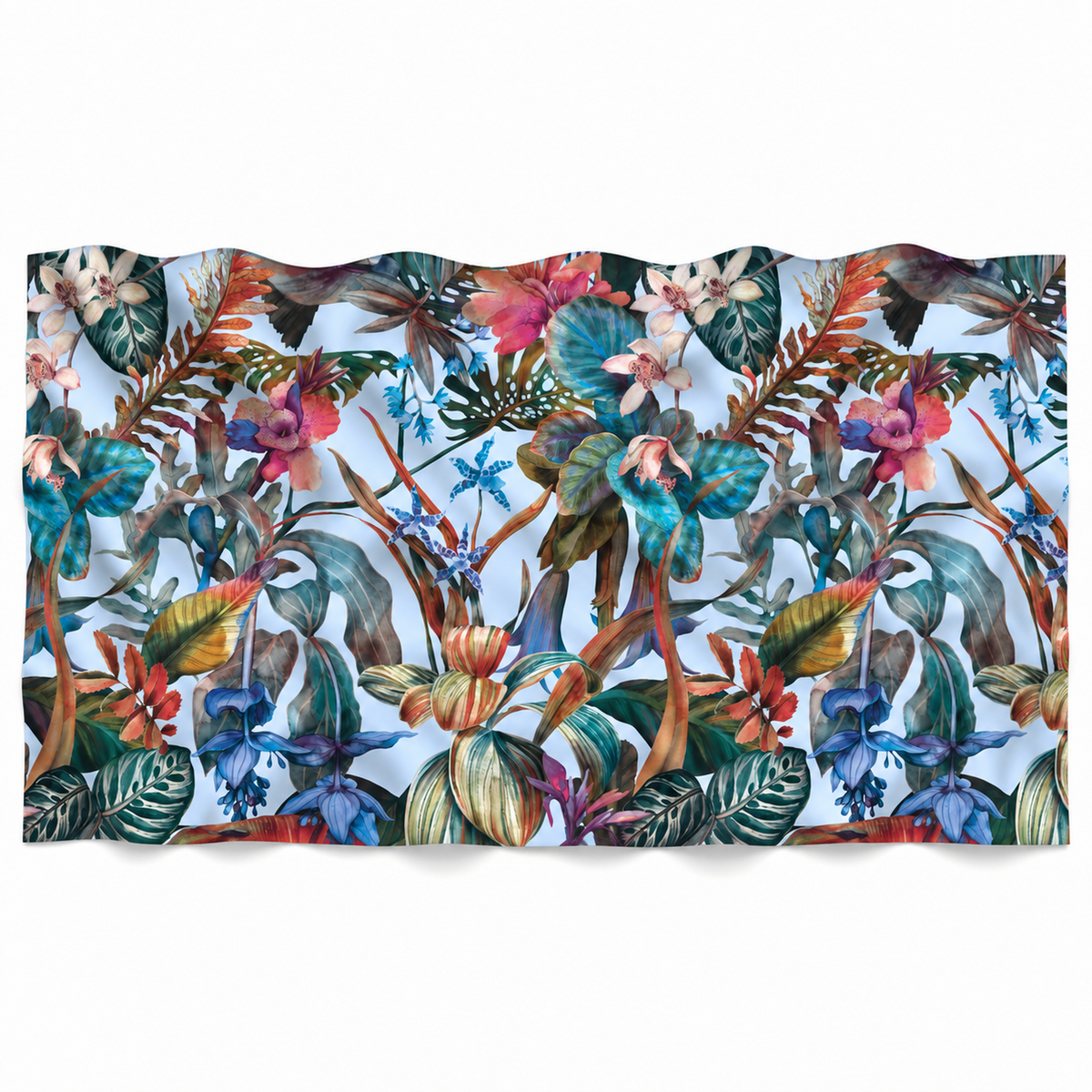 ORCHEDIA CASHMERE SCARF - LIGHT BLUE