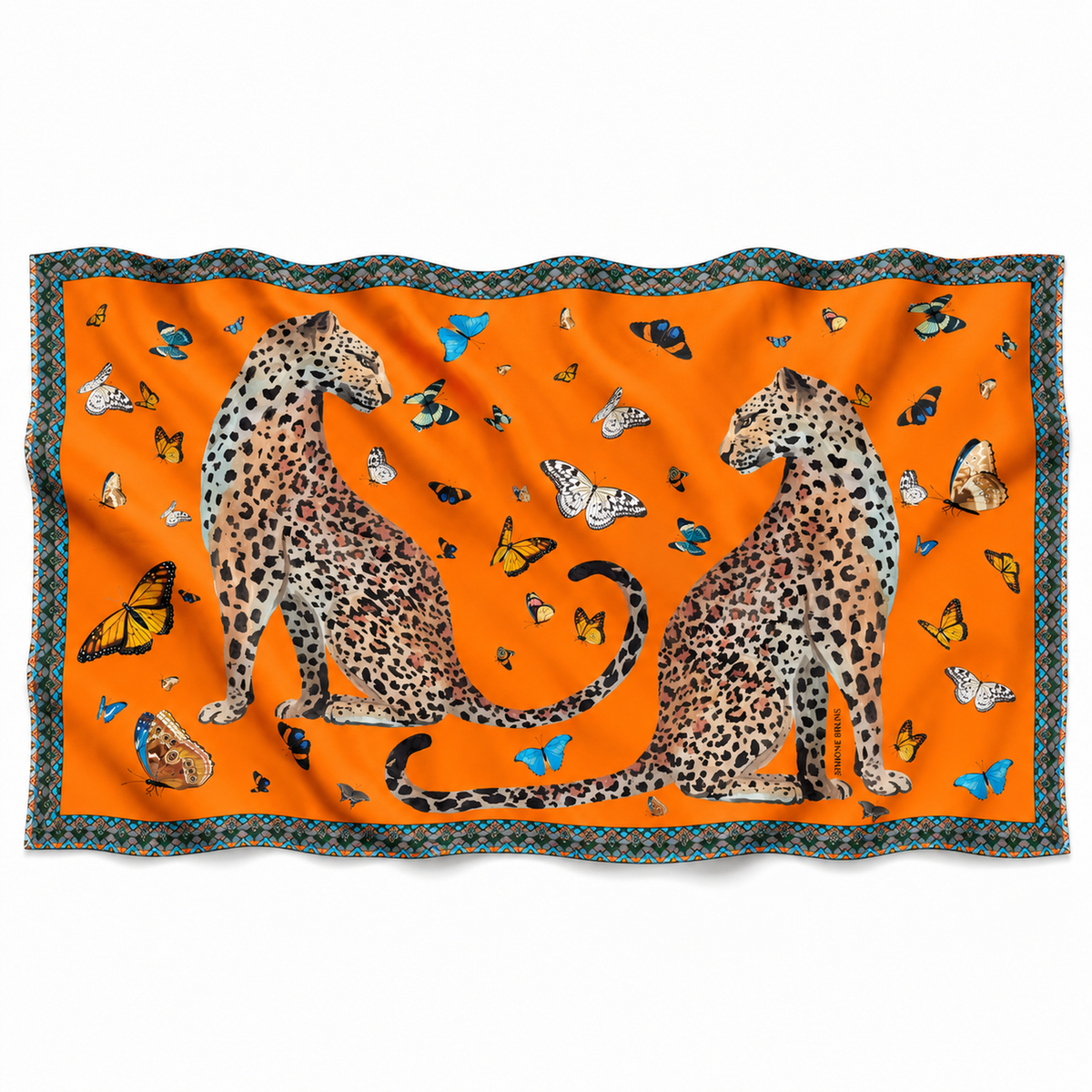 LEO & BUTTERFLY CASHMERE SCARF - JELLO