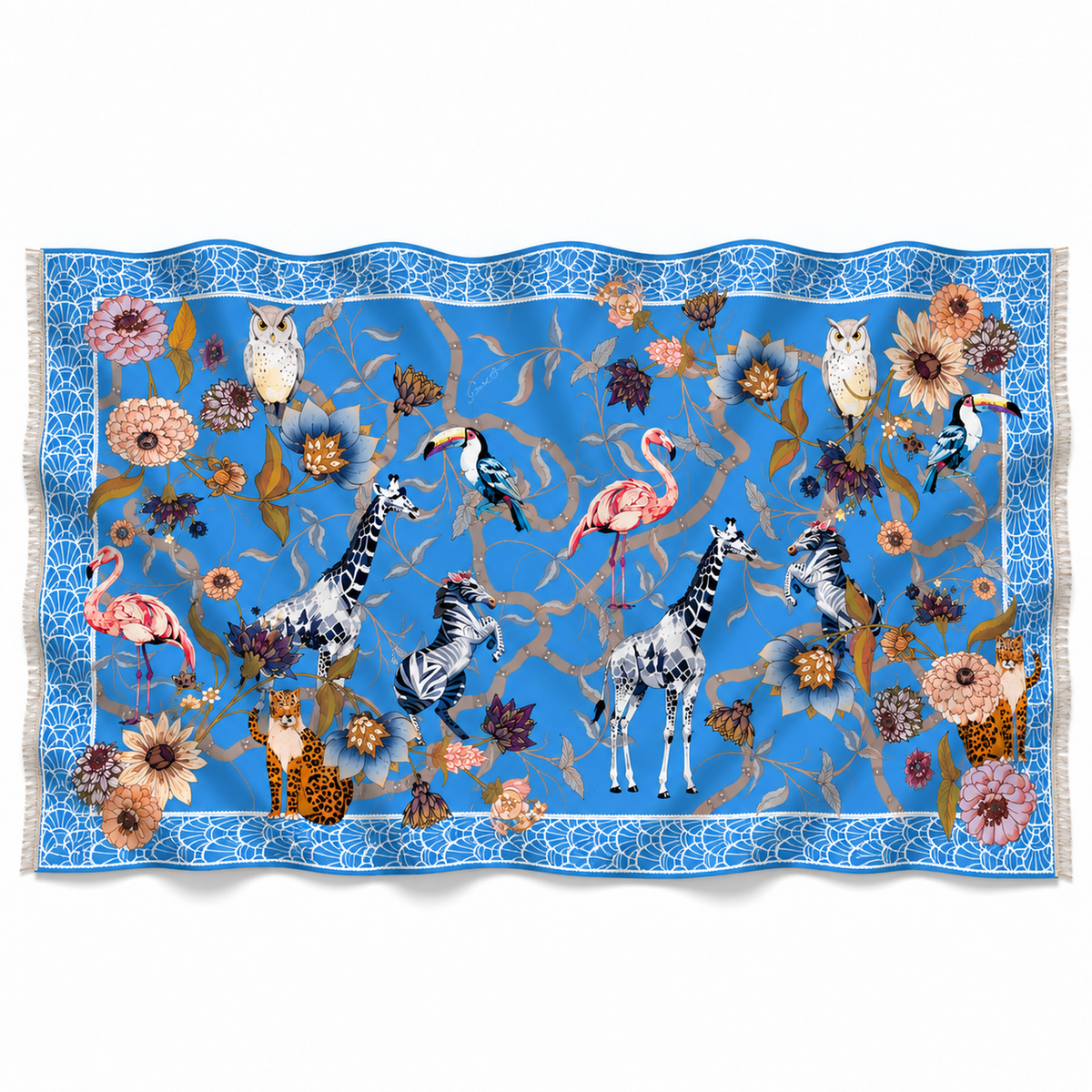 CANOPY CASHMERE SCARF - BLUE
