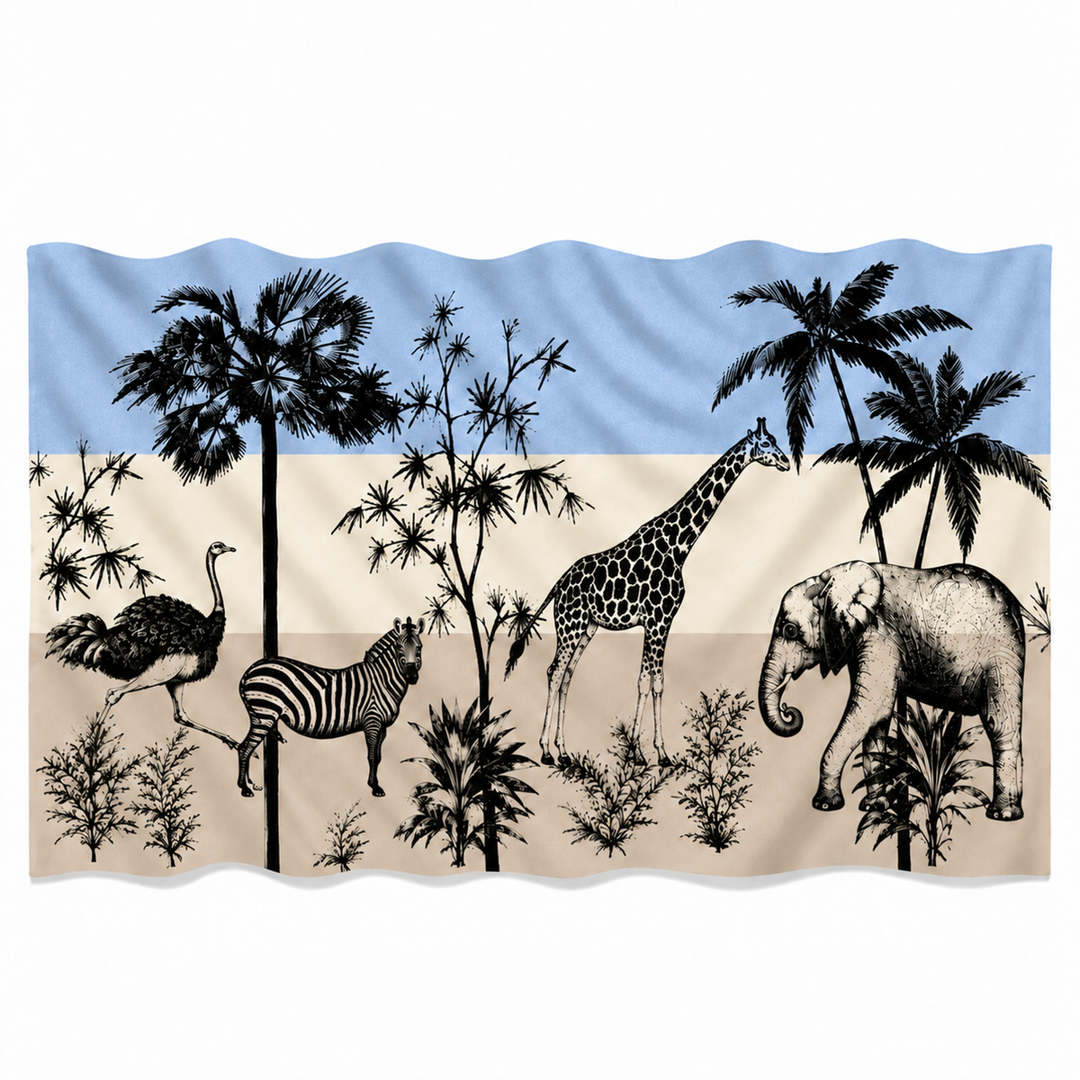 SAFARI FELTED CASHMERE SCARF - BLUE TONES