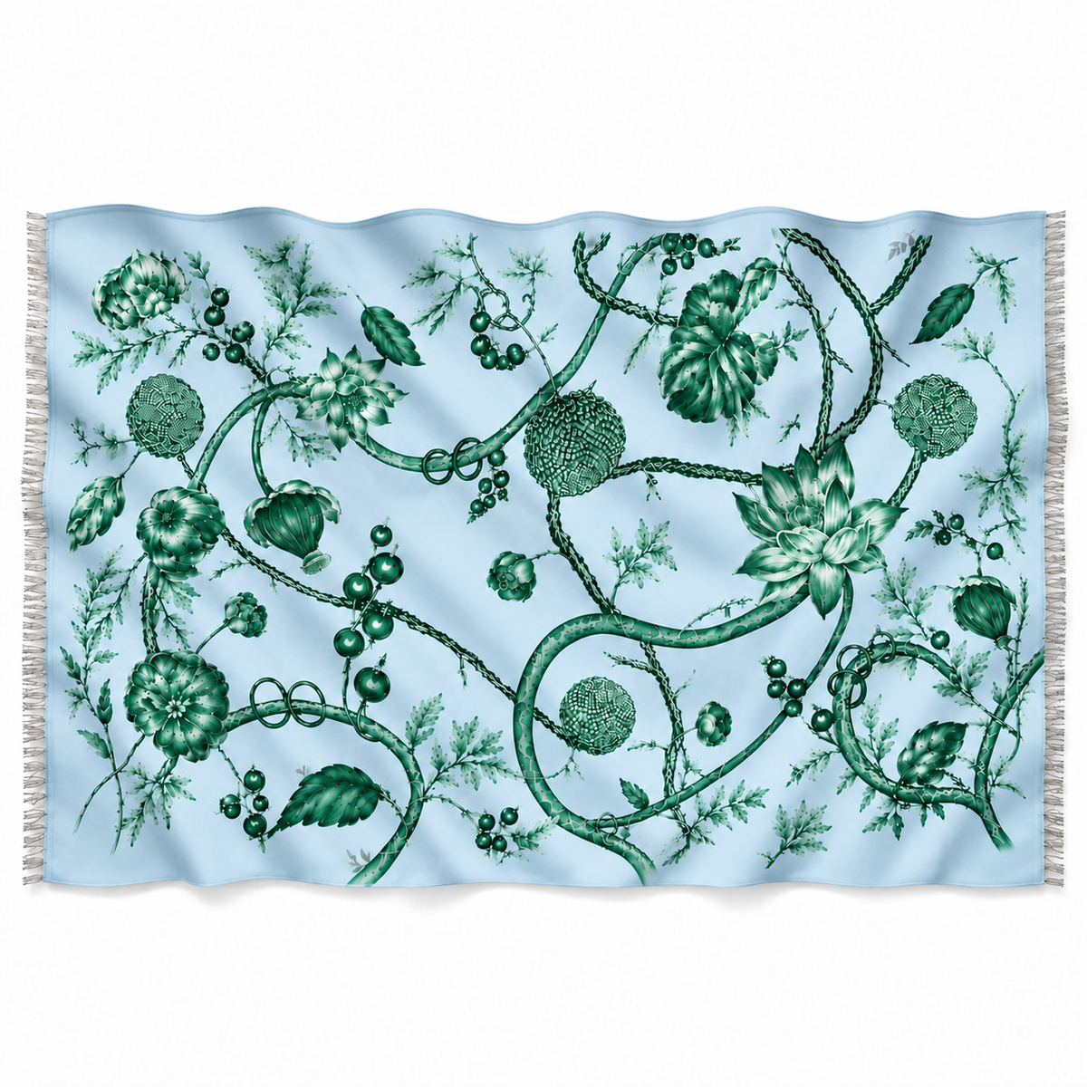 BOTANICAL FELTED CASHMERE SCARF - BAYOU