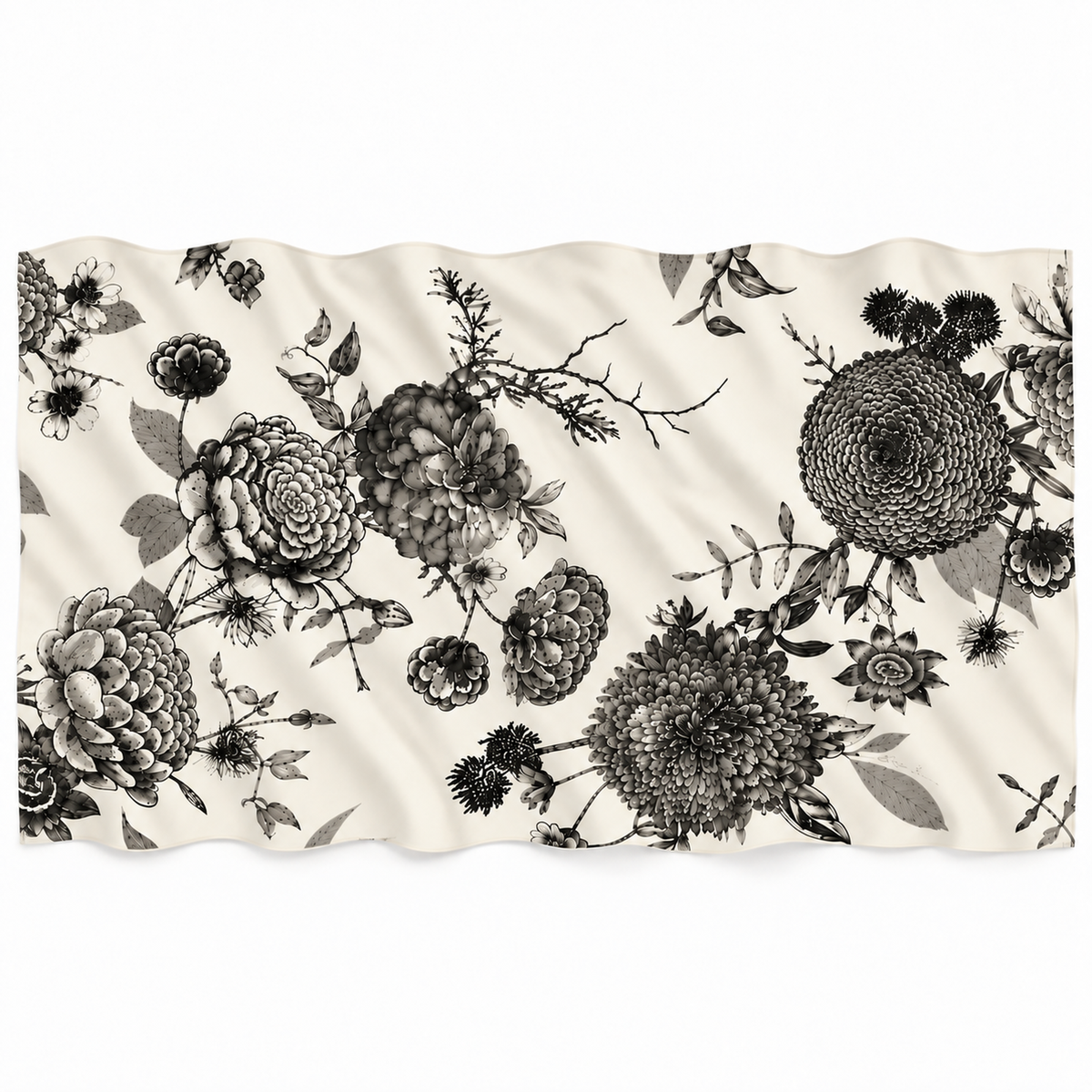 FLOWER EXPLOSION CASHMERE SCARF - CHALK
