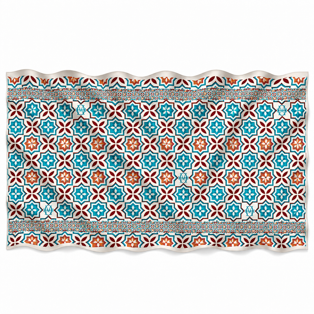 NIZZA FELTED CASHMERE SCARF - BLUE/ORANGE