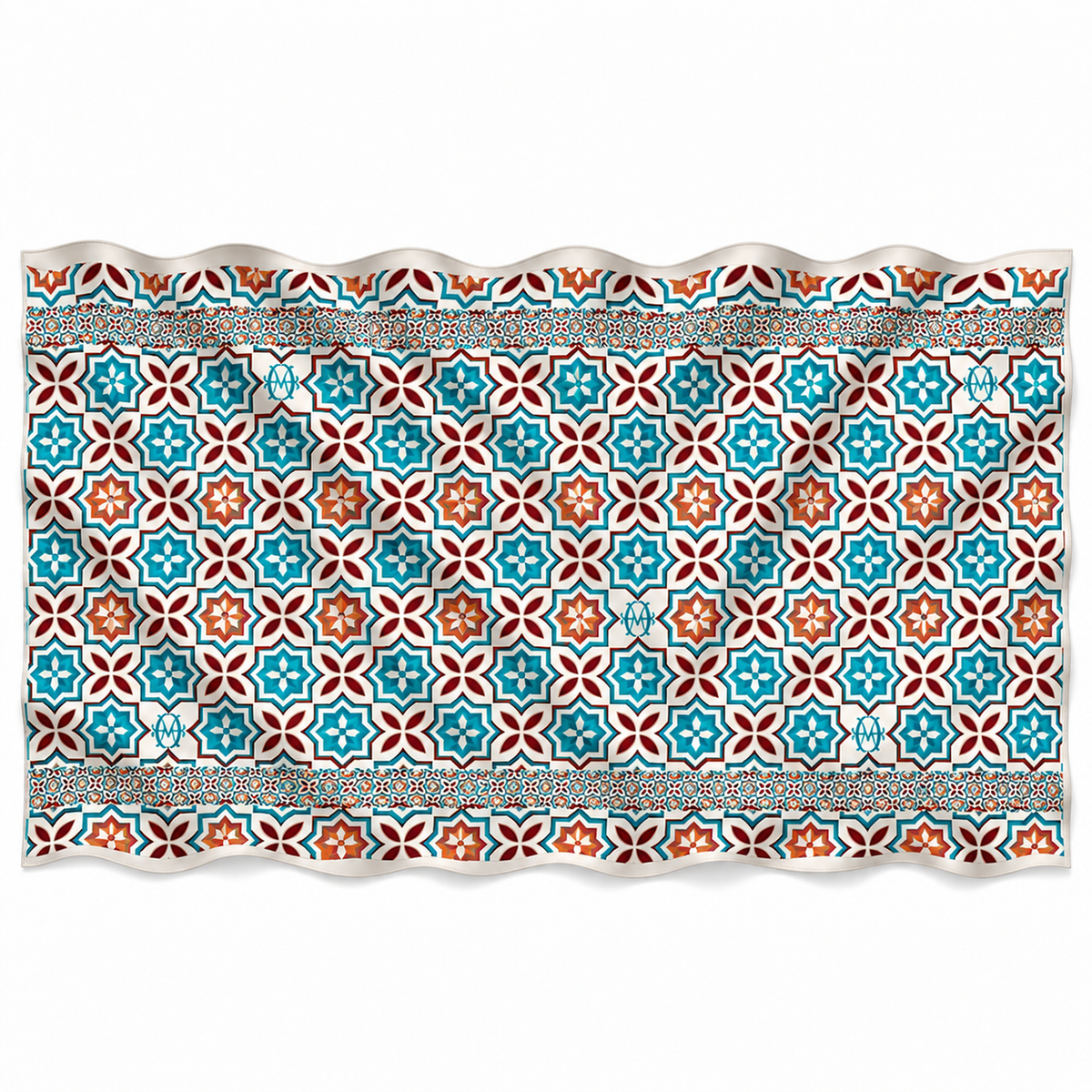 NIZZA FELTED CASHMERE SCARF - BLUE/ORANGE