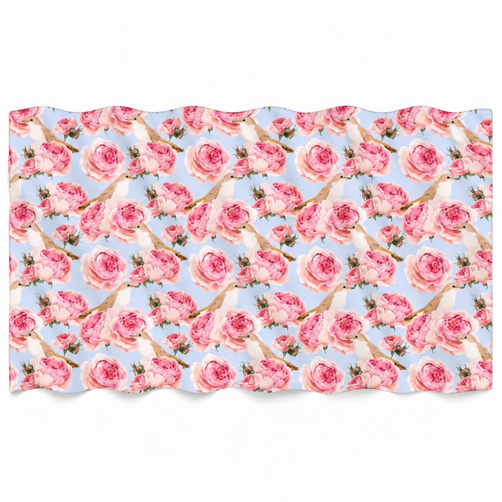 GARDEN CASHMERE SCARF - LIGHT BLUE
