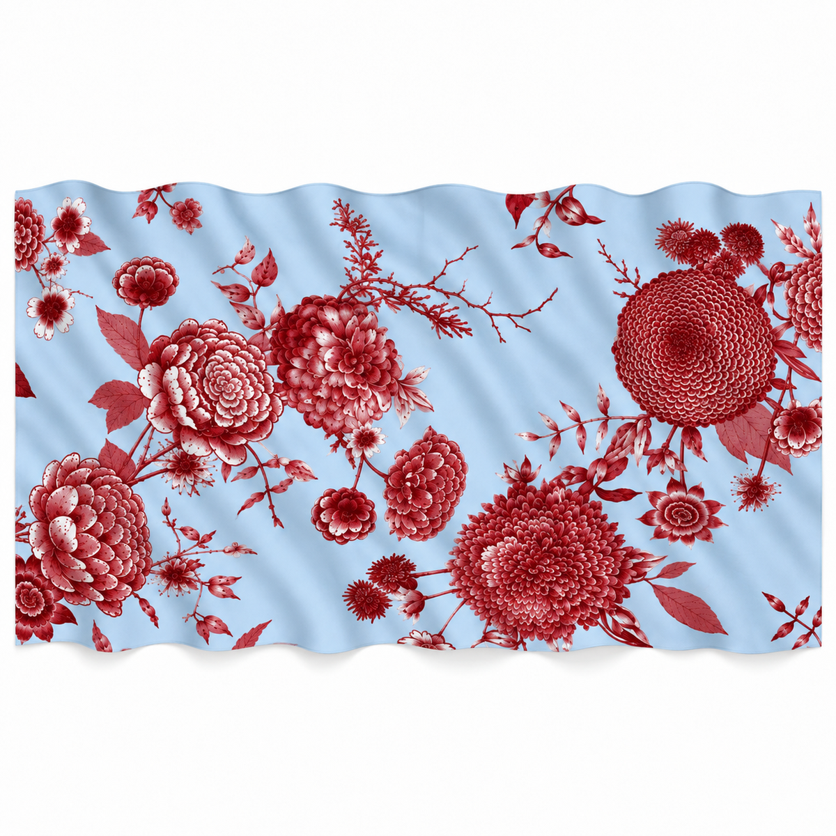 FLOWER EXPLOSION CASHMERE SCARF - LIGHT BLUE