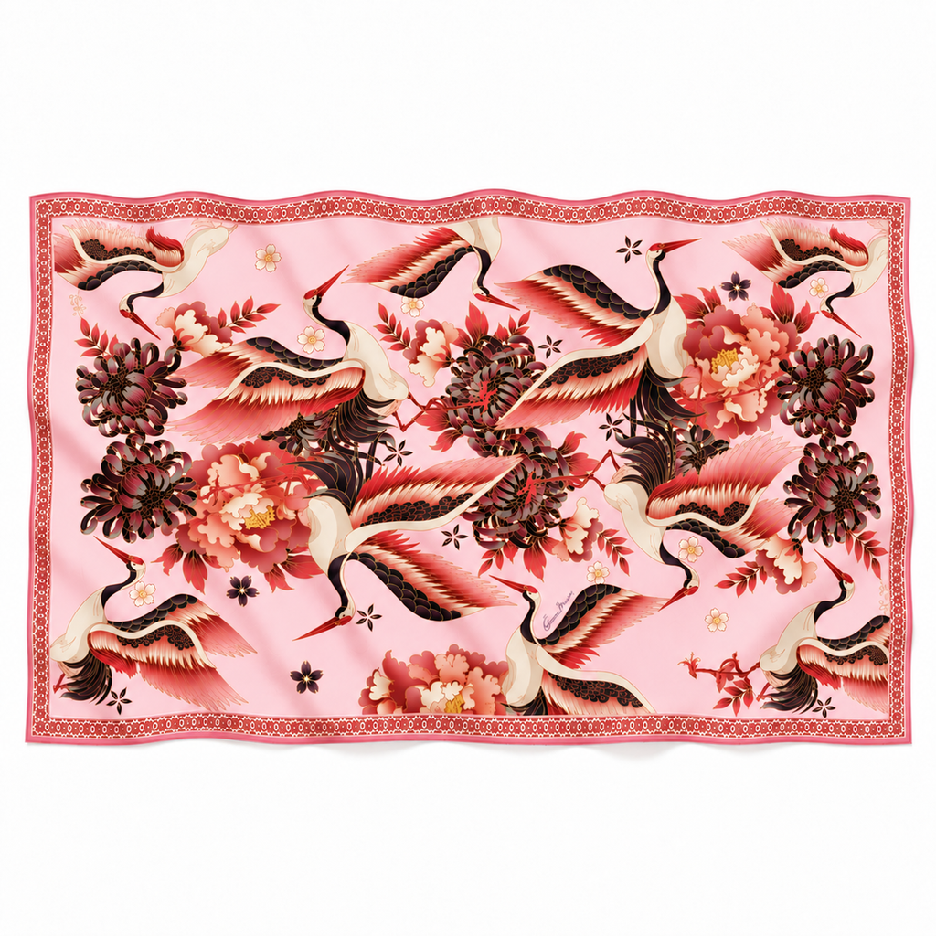TSURU CASHMERE SCARF - LIGHT ROSE