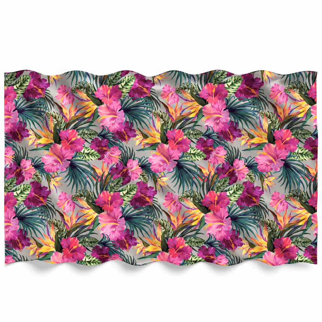 HIBISCUS CASHMERE SCARF - GREY
