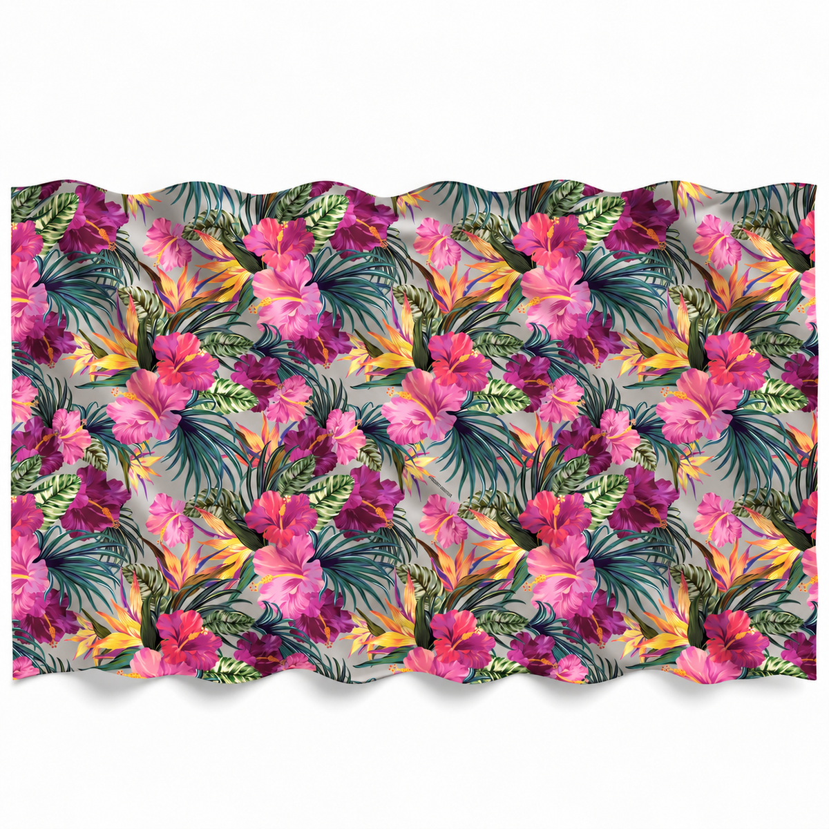 HIBISCUS CASHMERE SCARF - GREY