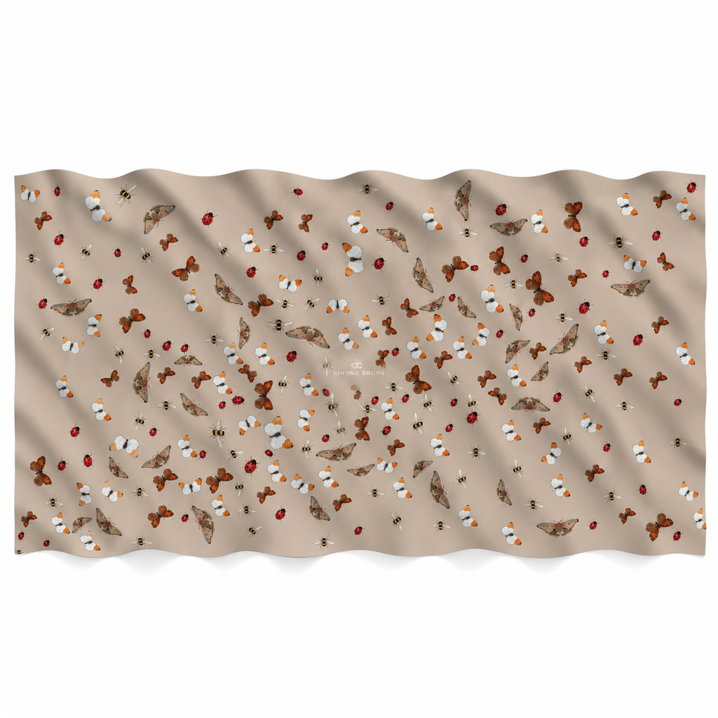 LADYBIRD CASHMERE SCARF - TAUPE