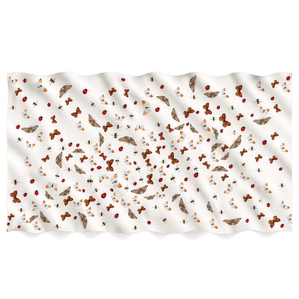 LADYBIRD CASHMERE SCARF - OFF-WHITE