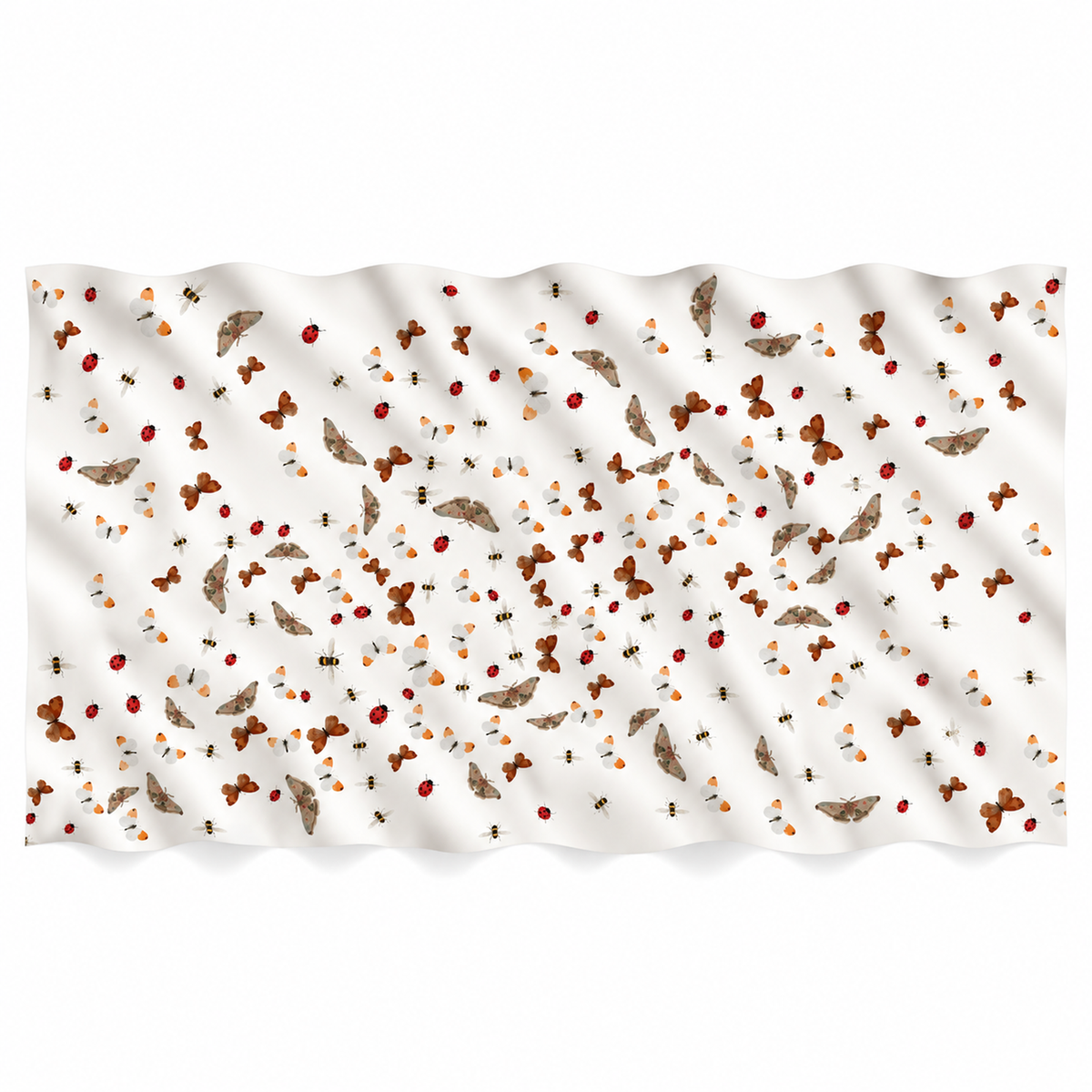 LADYBIRD CASHMERE SCARF - OFF-WHITE
