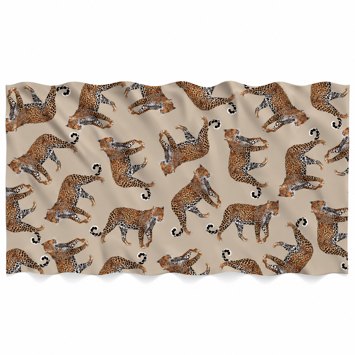 LEOPARD NATURAL CASHMERE SCARF - TAUPE