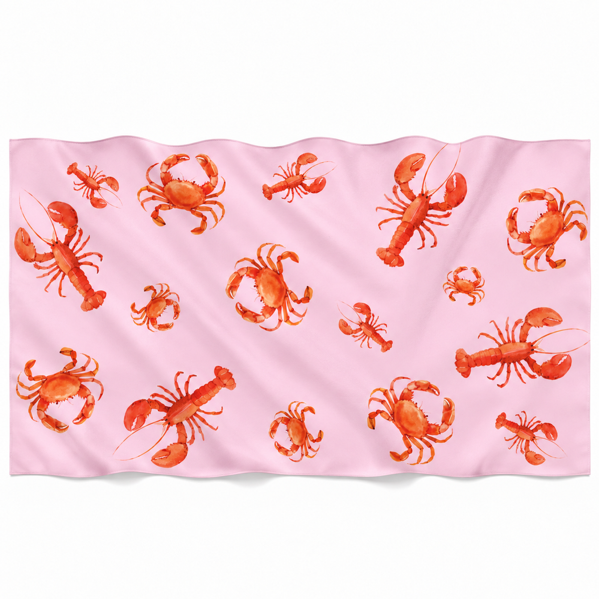 CRAB & LOBSTER CASHMERE SCARF - ROSE