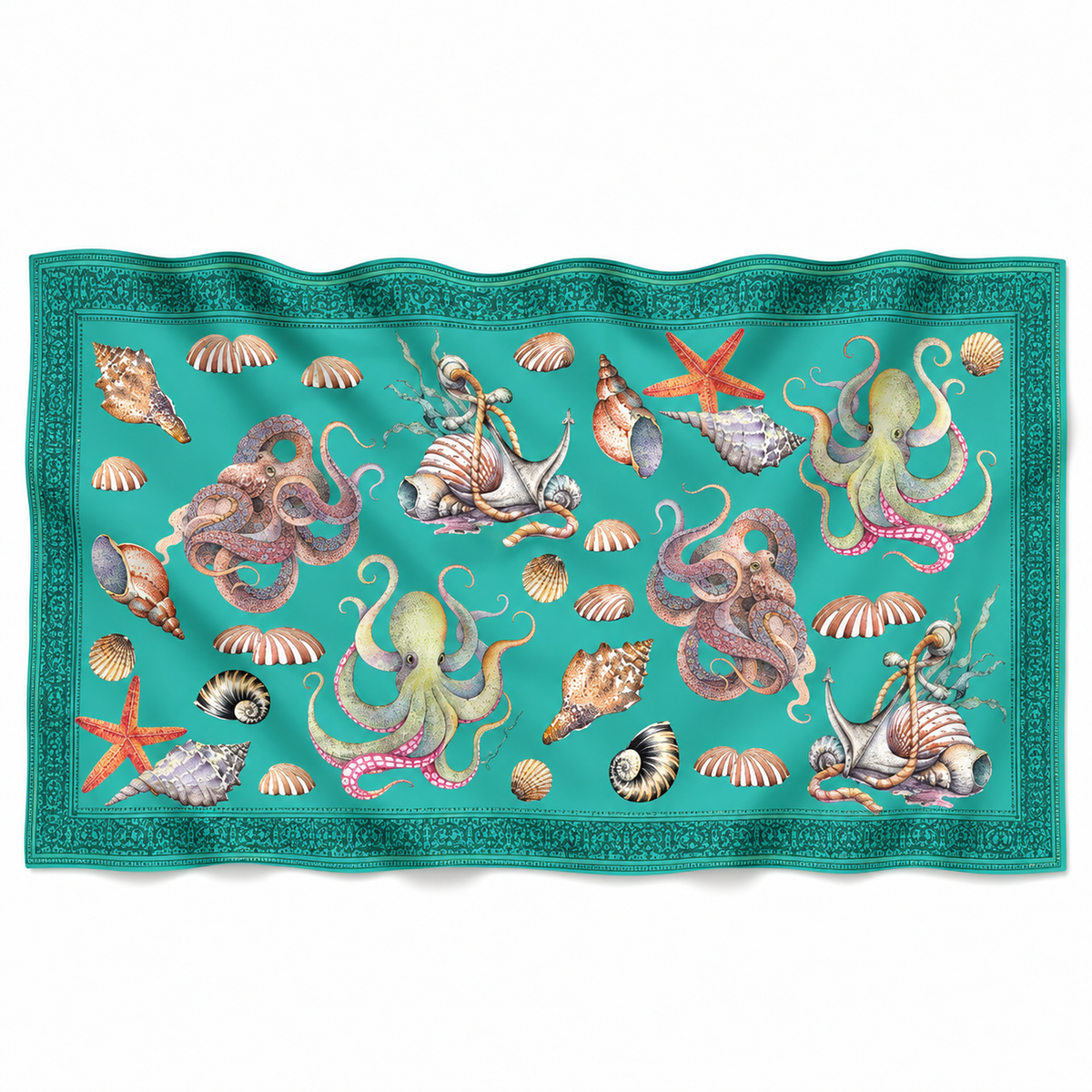 PEARL CASHMERE SCARF - BLUE GREEN