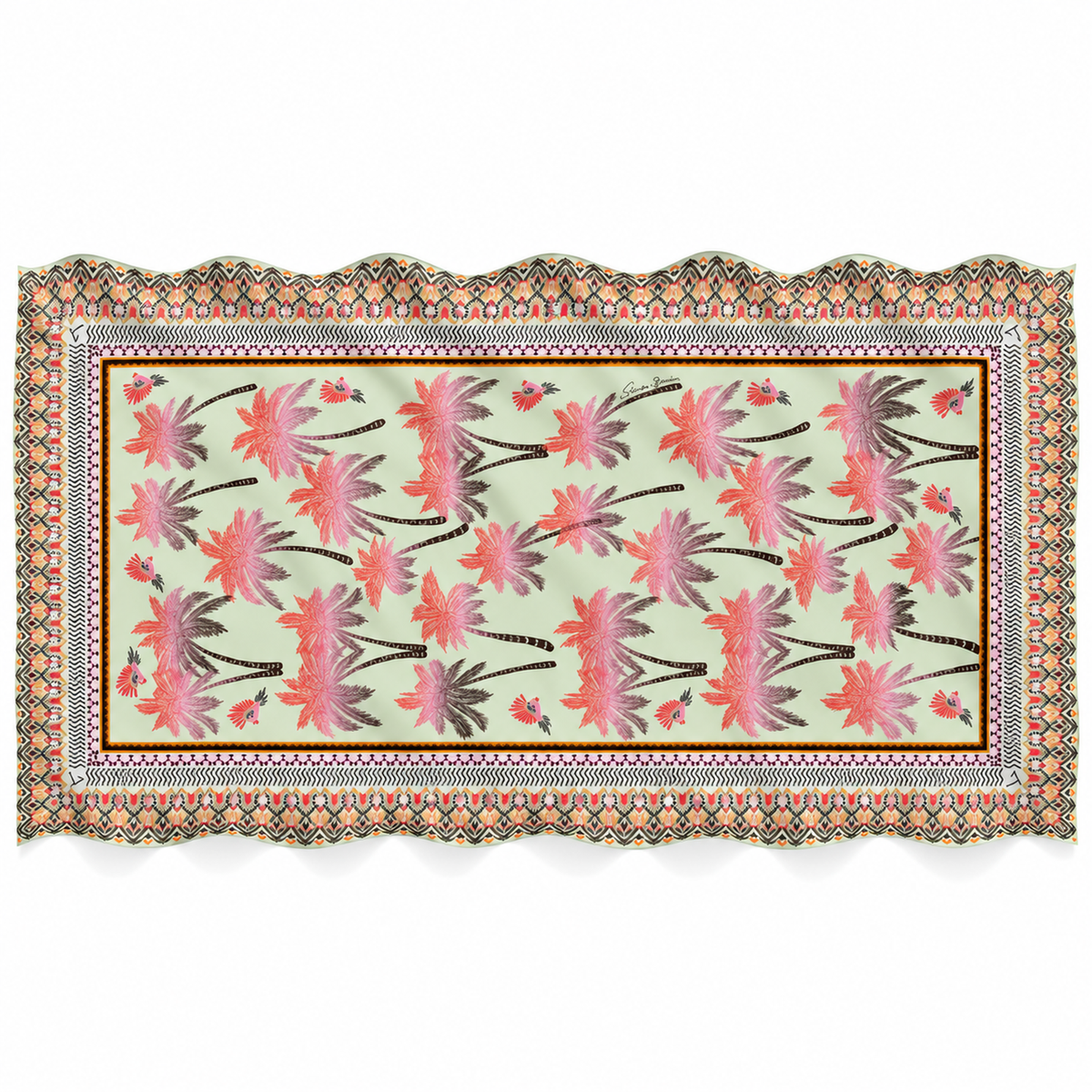 LOTUS CASHMERE SCARF - WHISPER GREEN