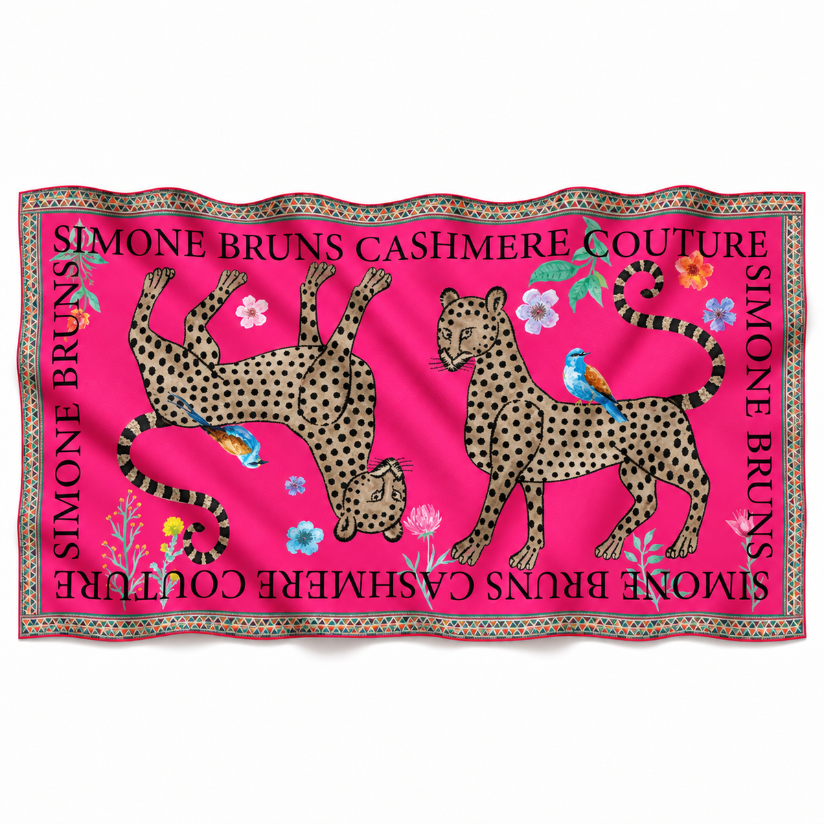 VENICE LEOPARD CASHMERE SCARF - DAYGLOW