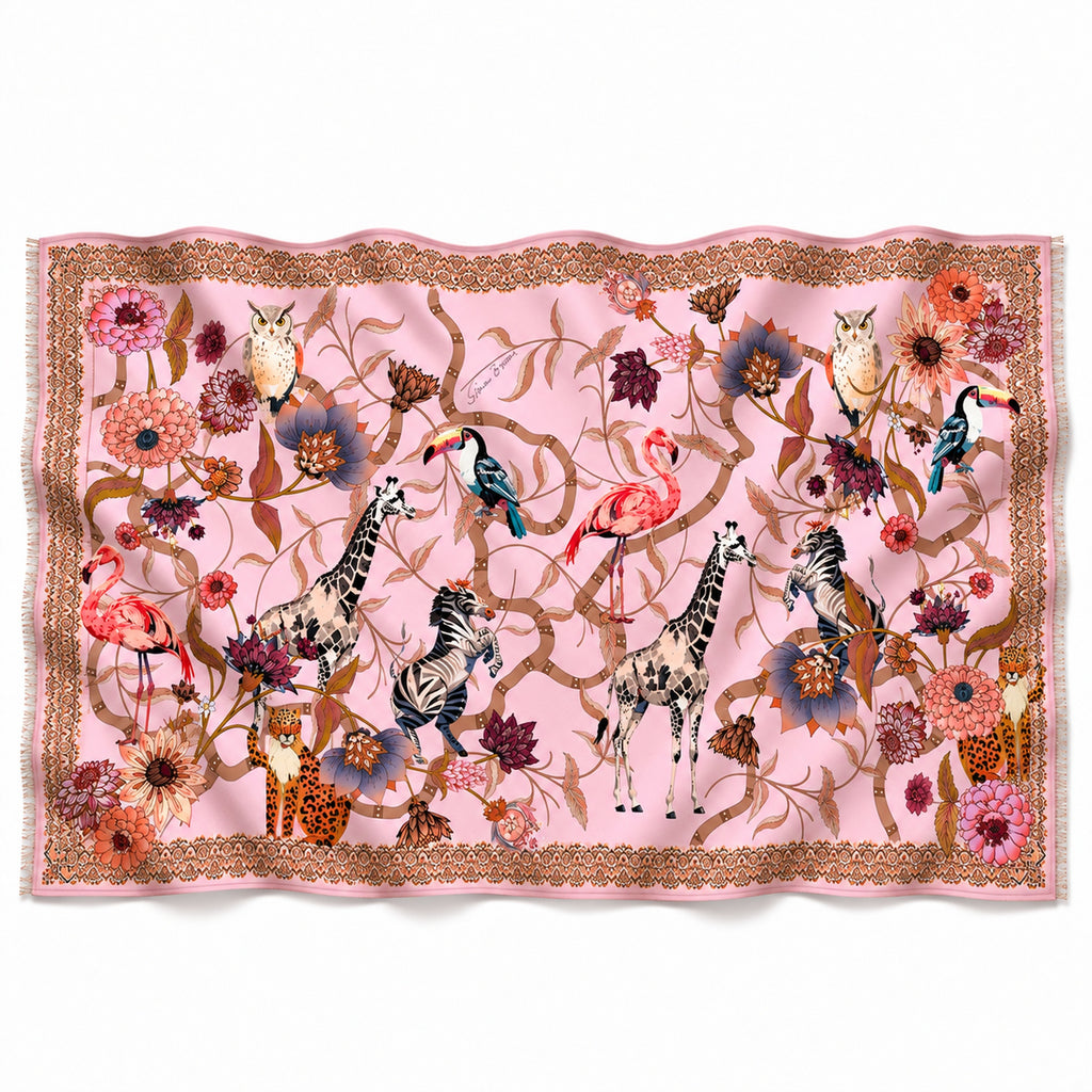 CANOPY CASHMERE SCARF - LIGHT ROSE