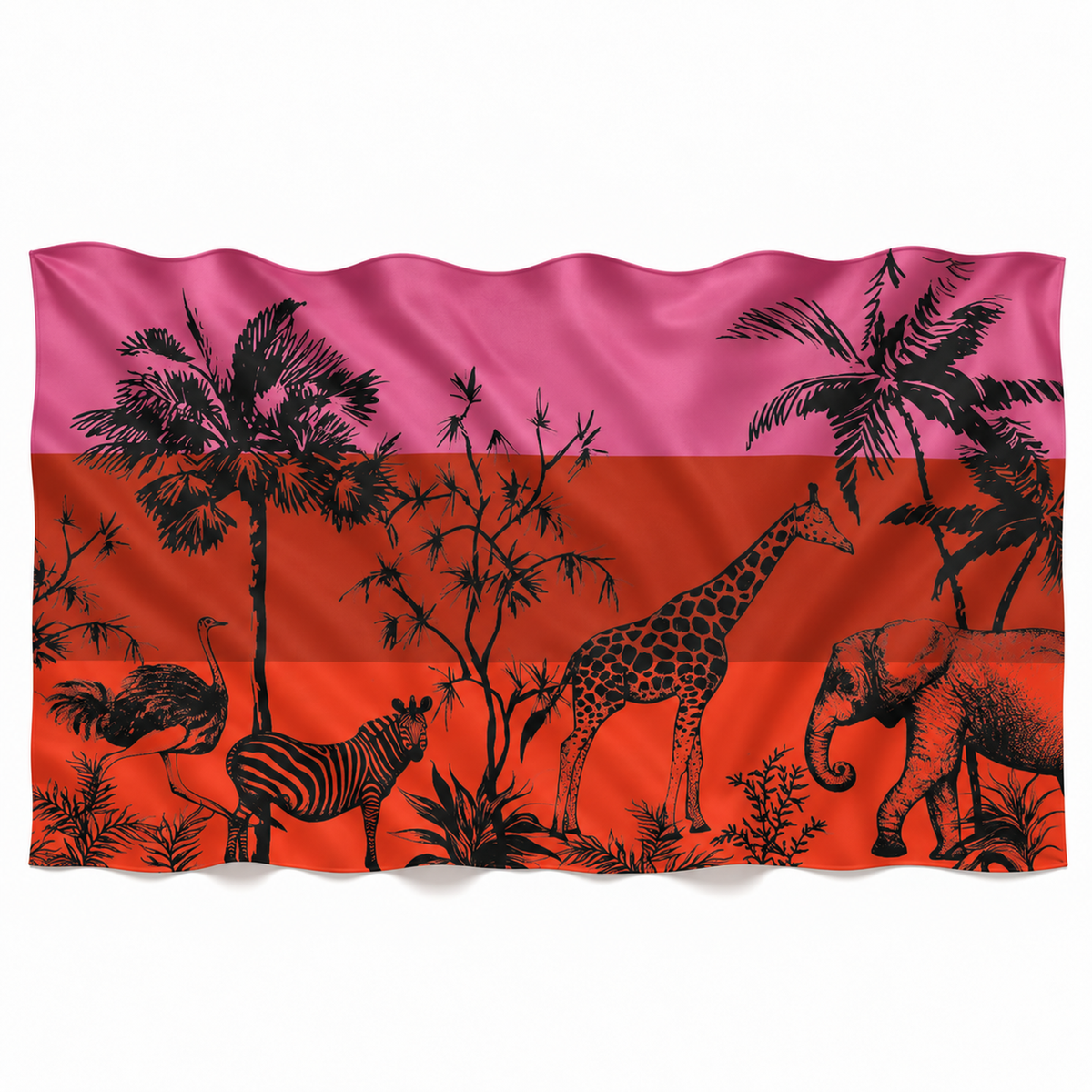 SAFARI 3 COLOR FELTED CASHMERE SCARF - ROUGE/PINK