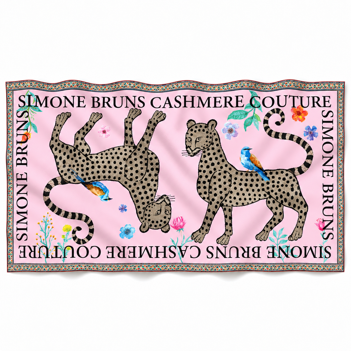 VENICE LEOPARD CASHMERE SCARF - ROSE