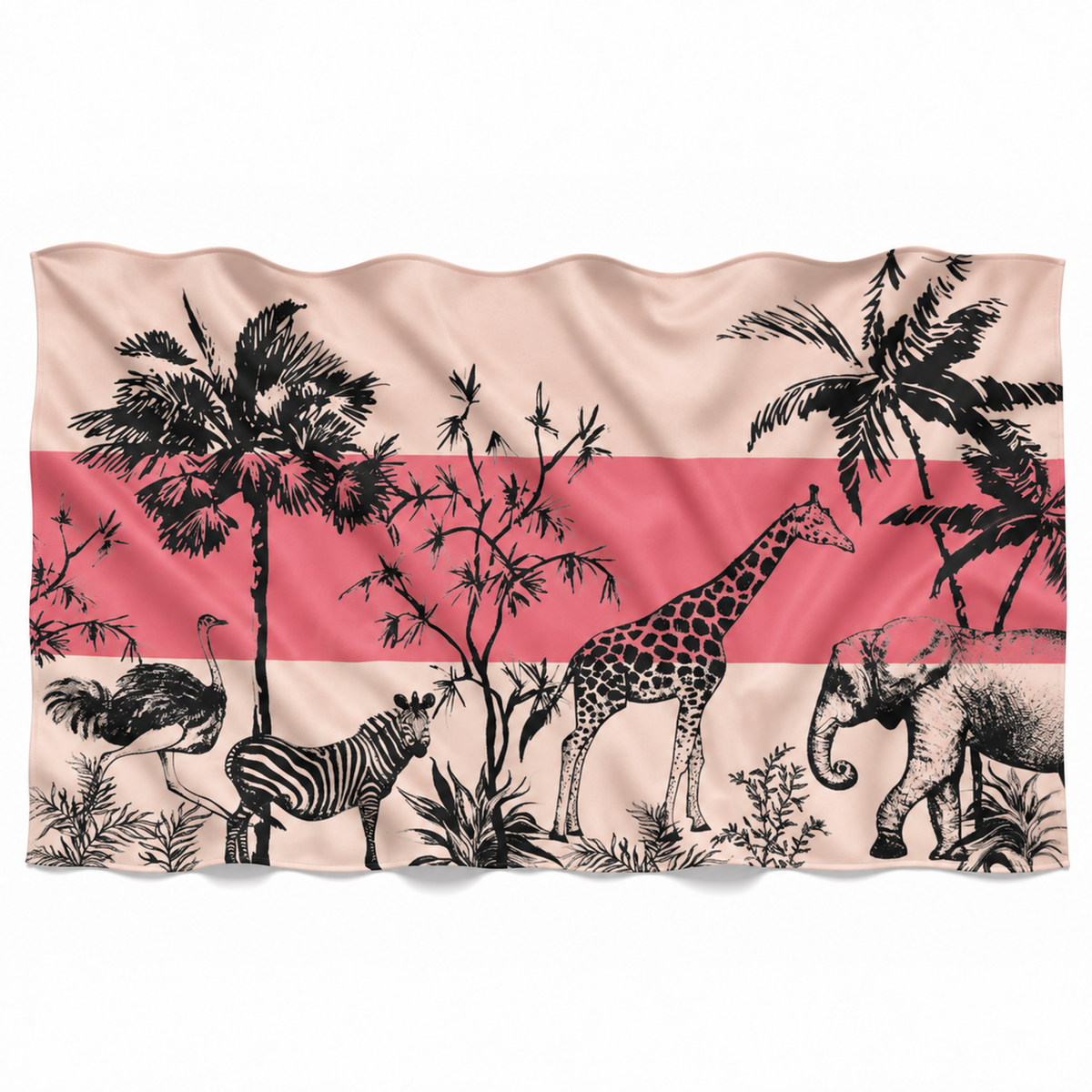 SAFARI 3 COLOR FELTED CASHMERE SCARF - PINK/CREME