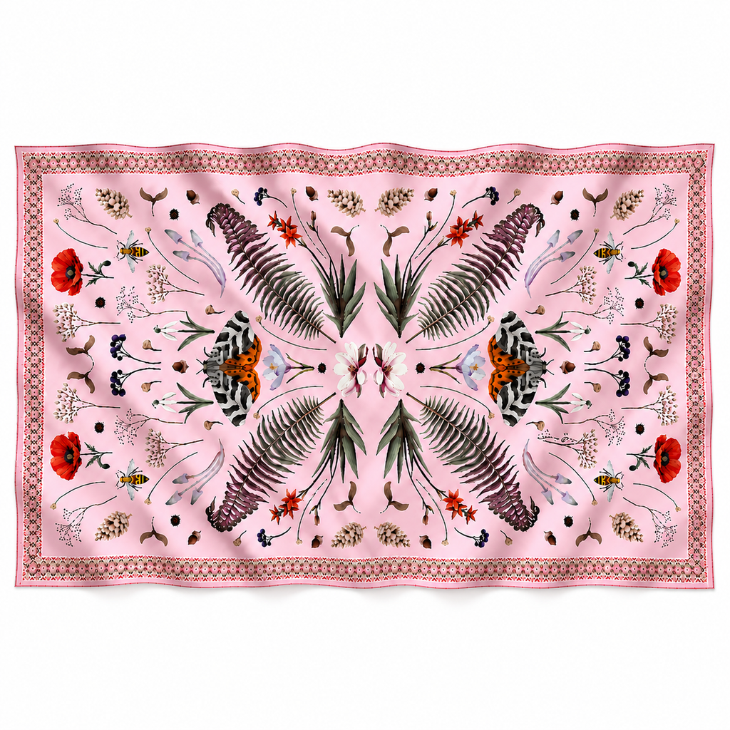 SPRING CASHMERE SCARF - LIGHT ROSE