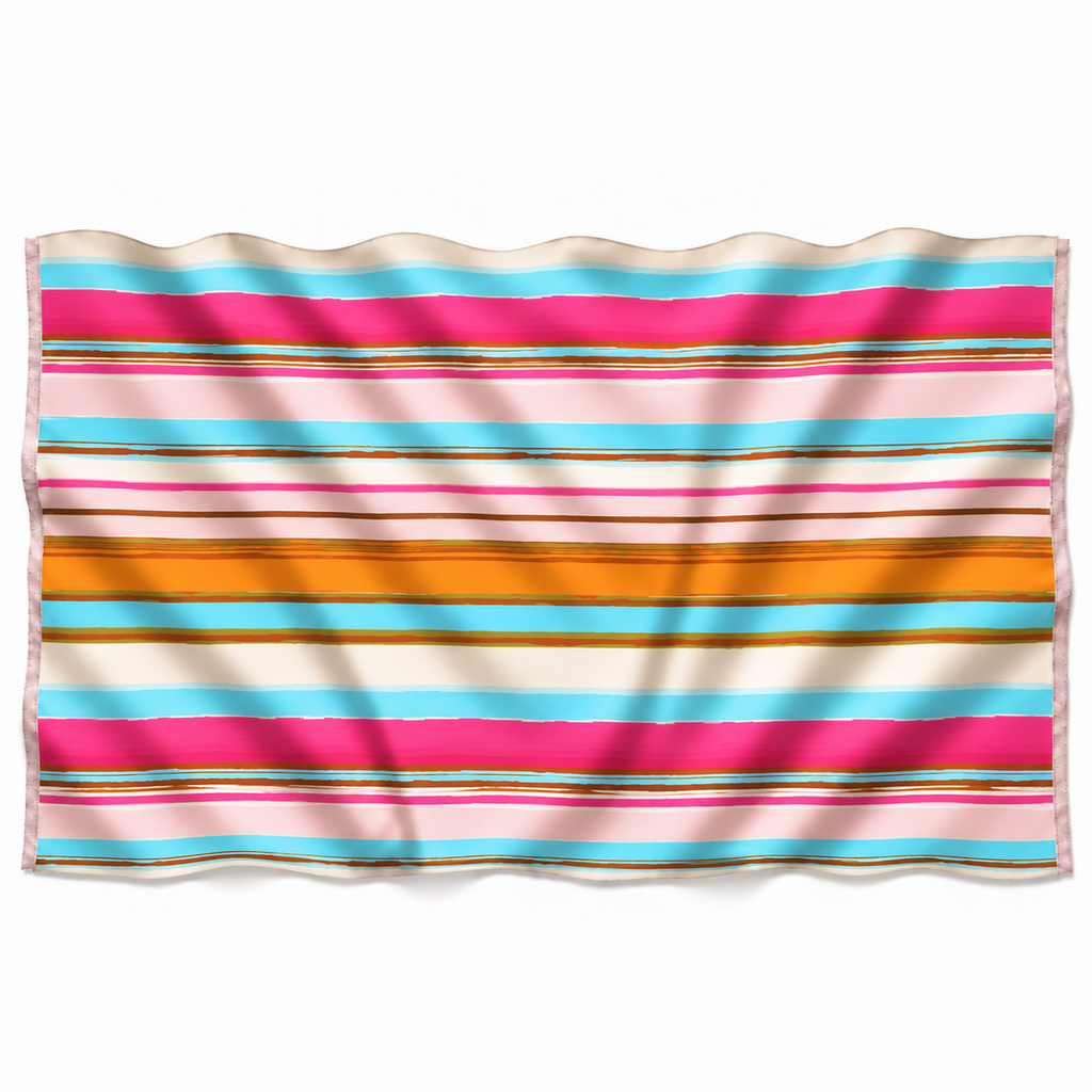 SUMMER STRIPES CASHMERE SCARF - PINK
