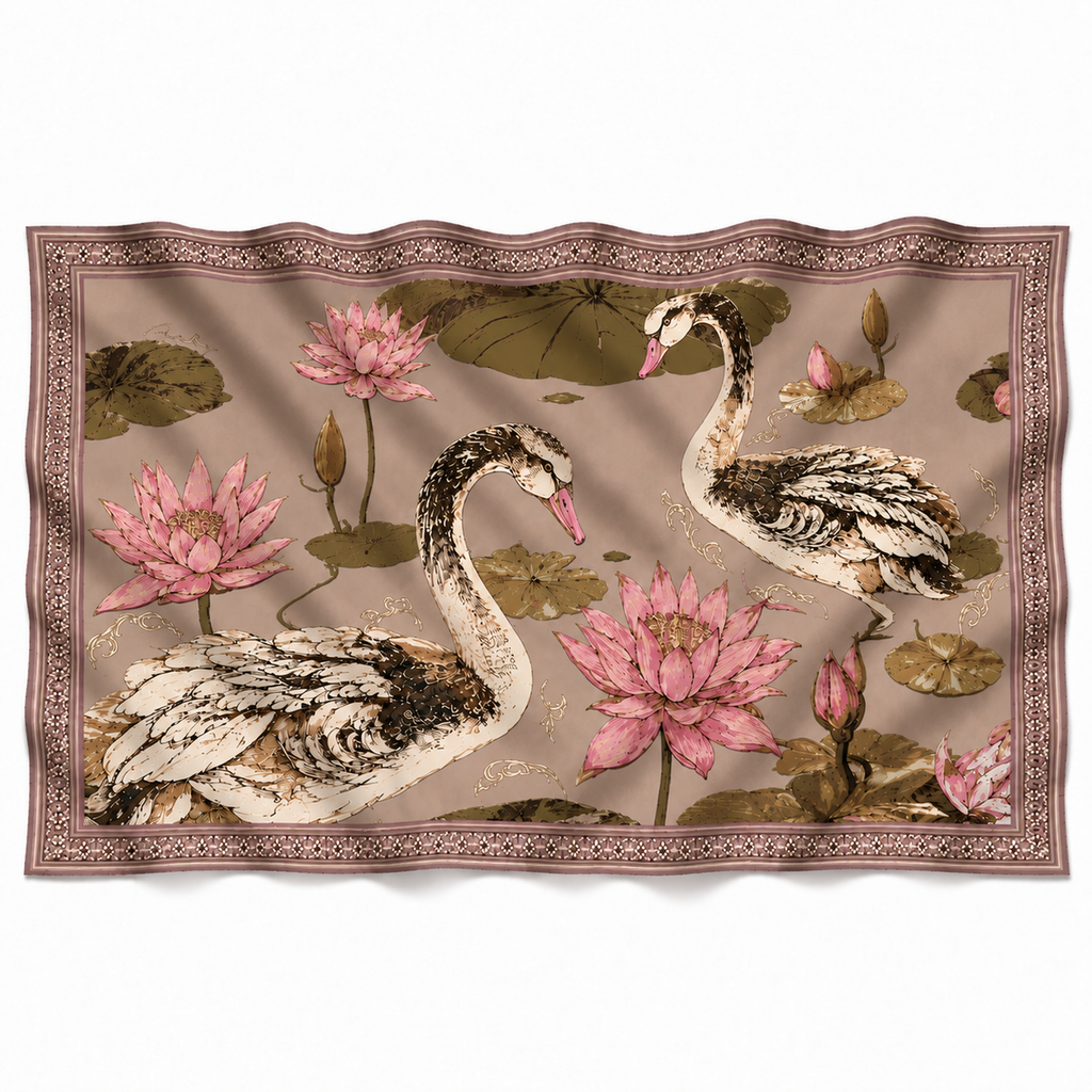 SWAN CASHMERE SCARF - TAUPE