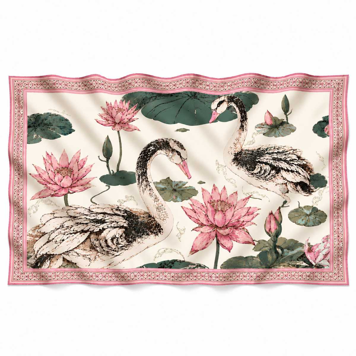 SWAN CASHMERE SCARF - OFF WHITE