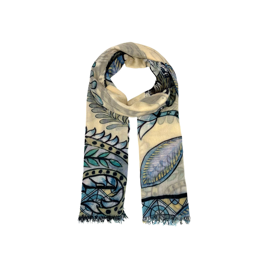 TIGER & JUNGLE CASHMERE SCARF LARGE