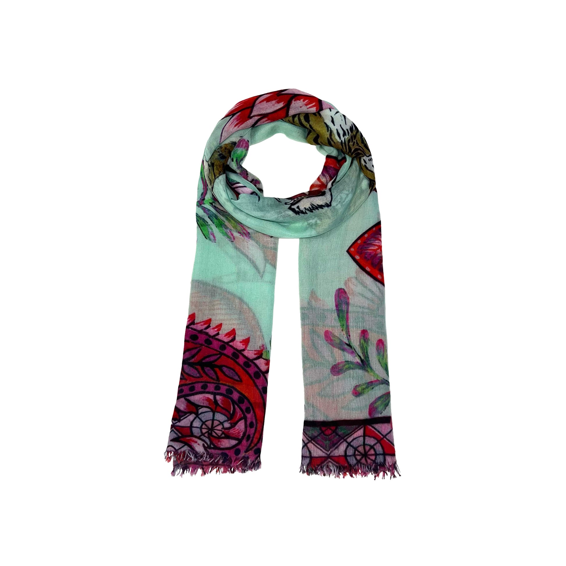 TIGER & JUNGLE CASHMERE SCARF LARGE