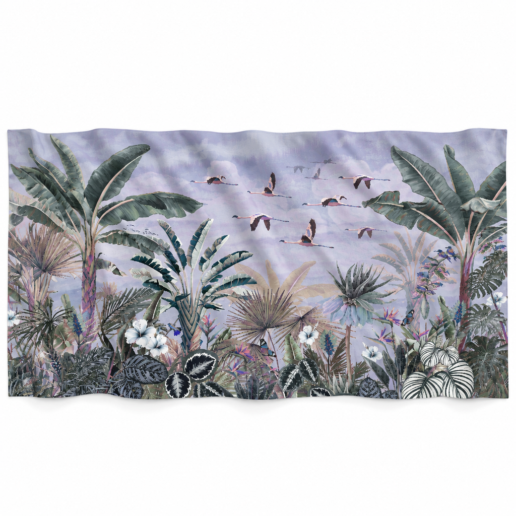 FLAMINGO CASHMERE SCARF - LIGHT BLUE