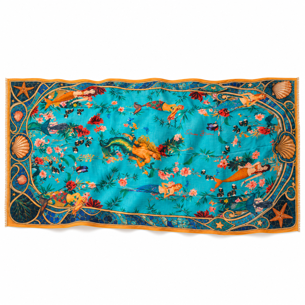 SEREN CASHMERE SCARF - UNDERWATER