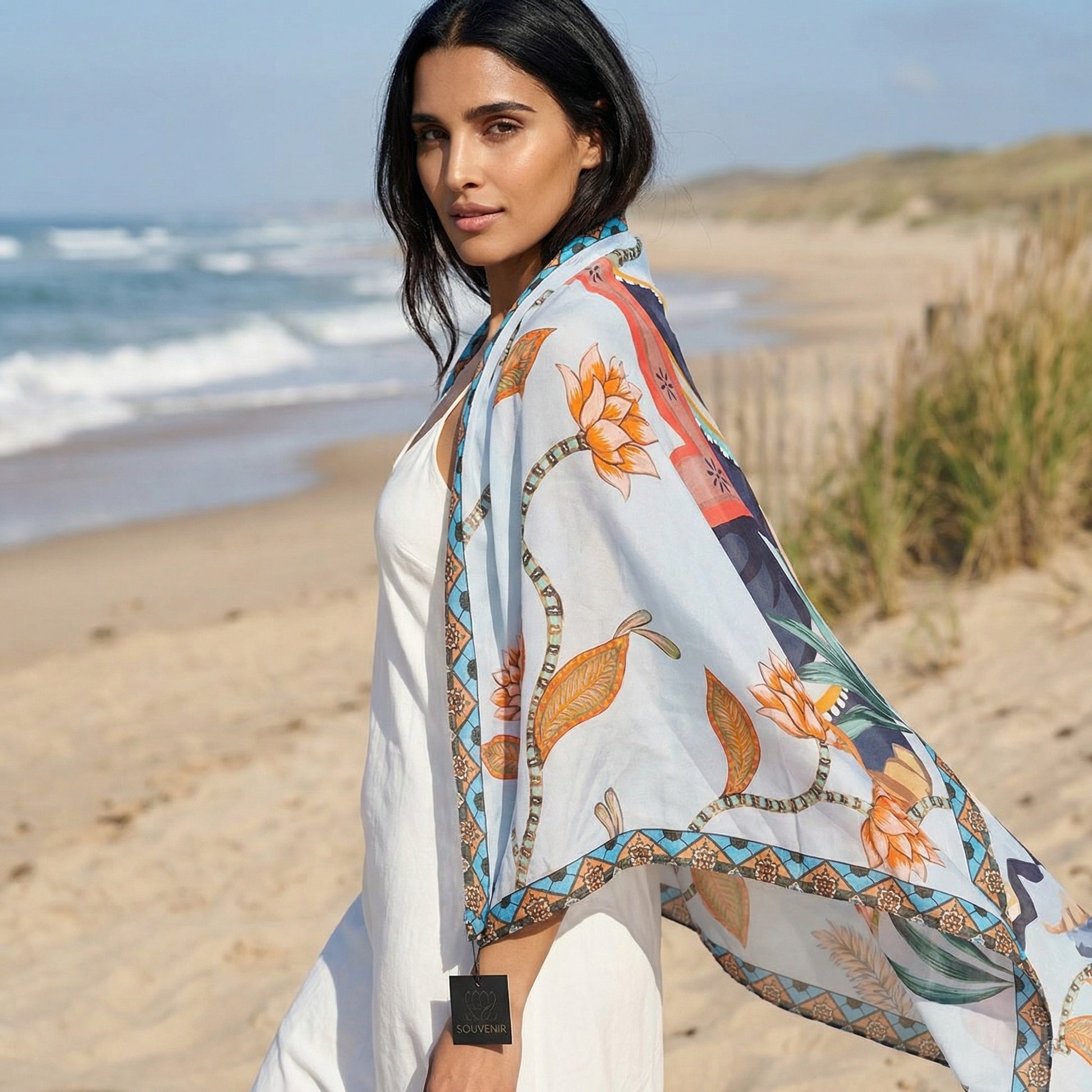 INDIANA SILK SCARF - LIGHT BLUE