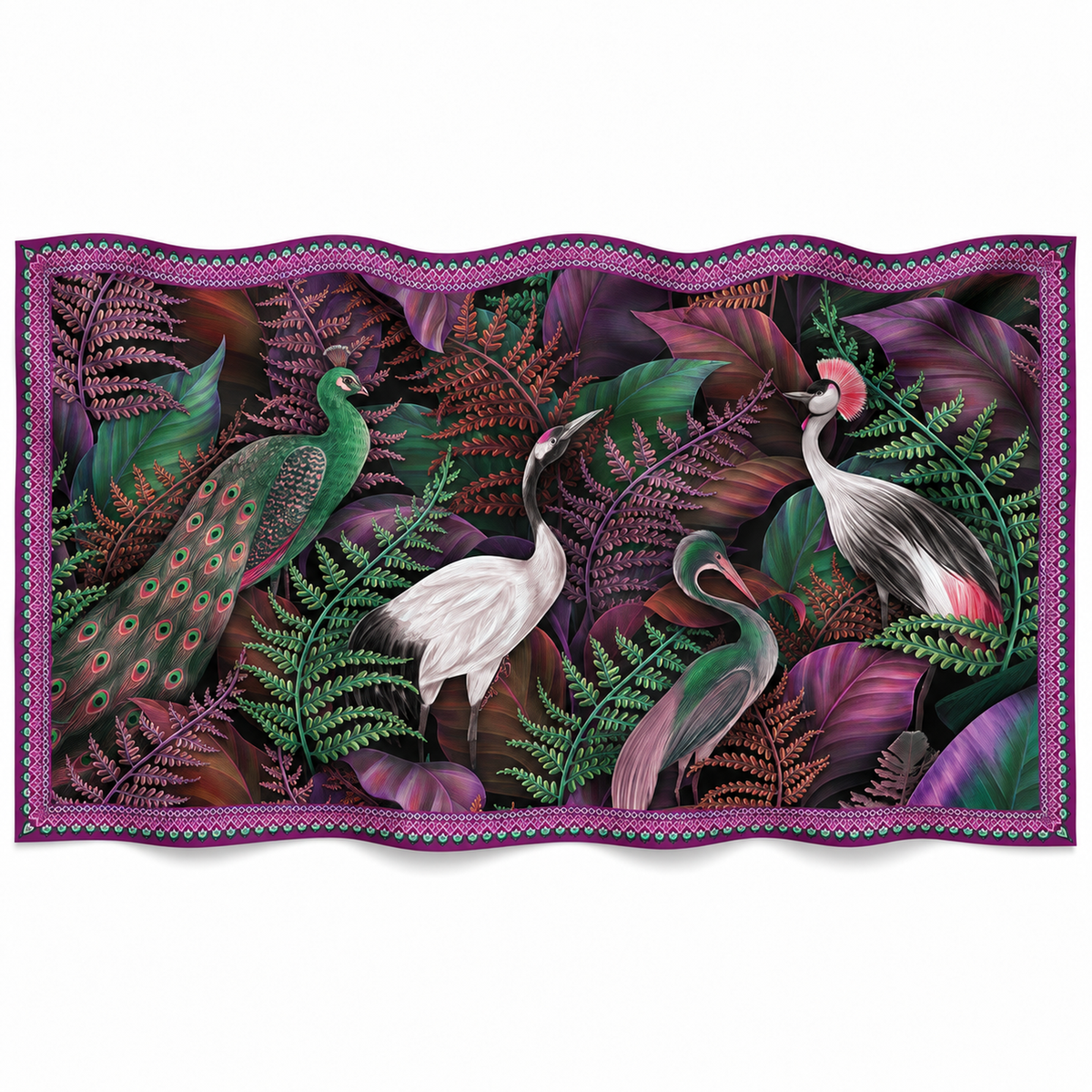BIRDSONG CASHMERE SCARF - ORCHID