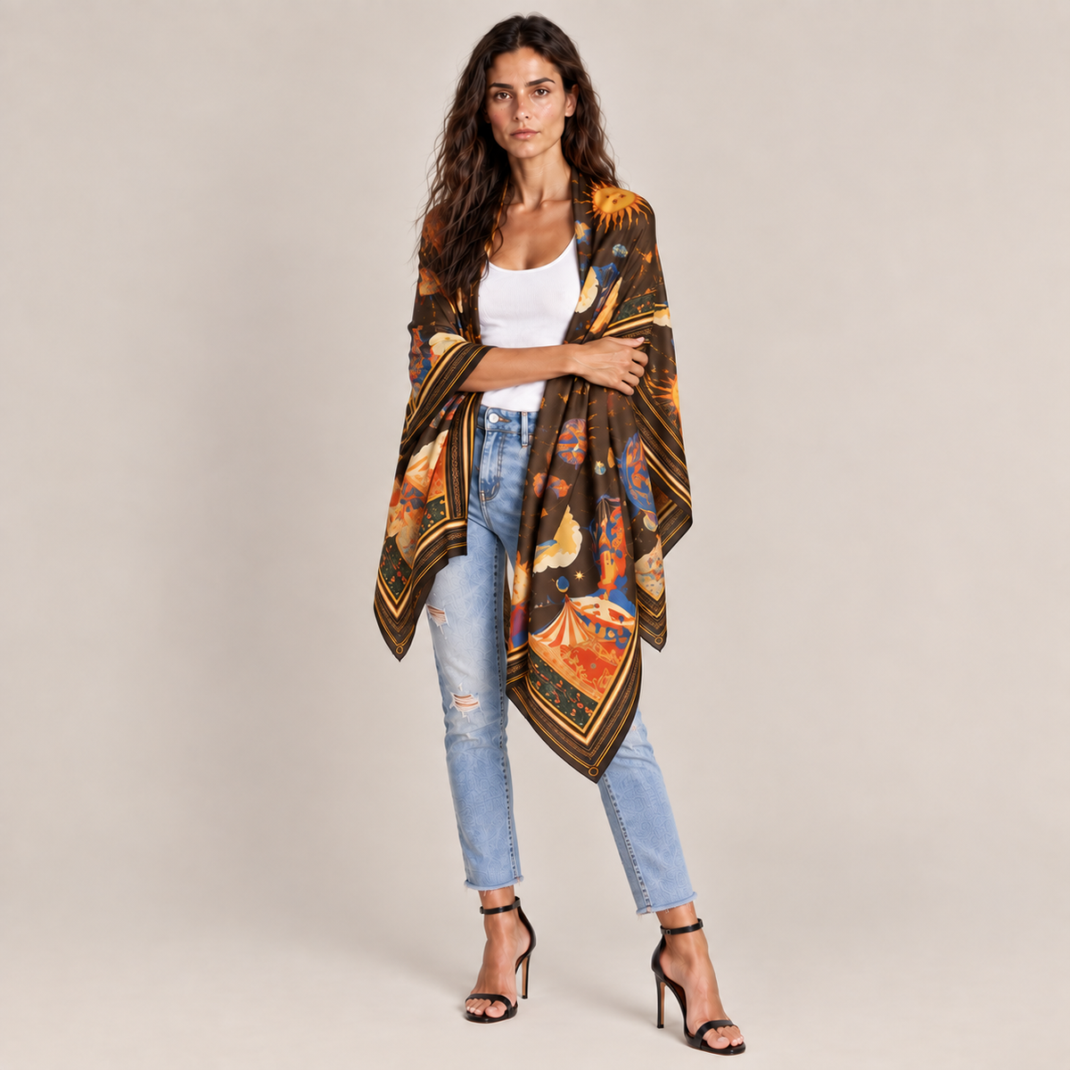 AERIS CASHMERE SCARF - TAUPE