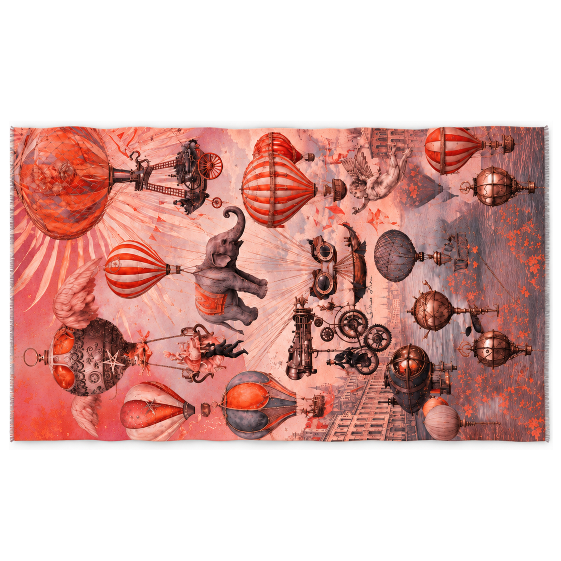FABLE DIGITAL PRINTED SCARF - red