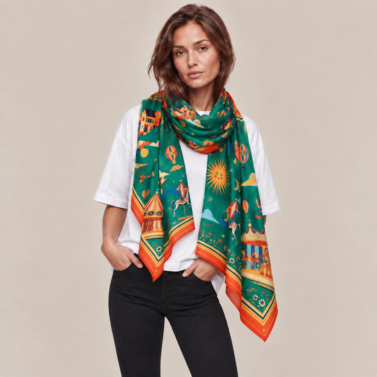 AERIS CASHMERE SCARF - GRASS GREEN
