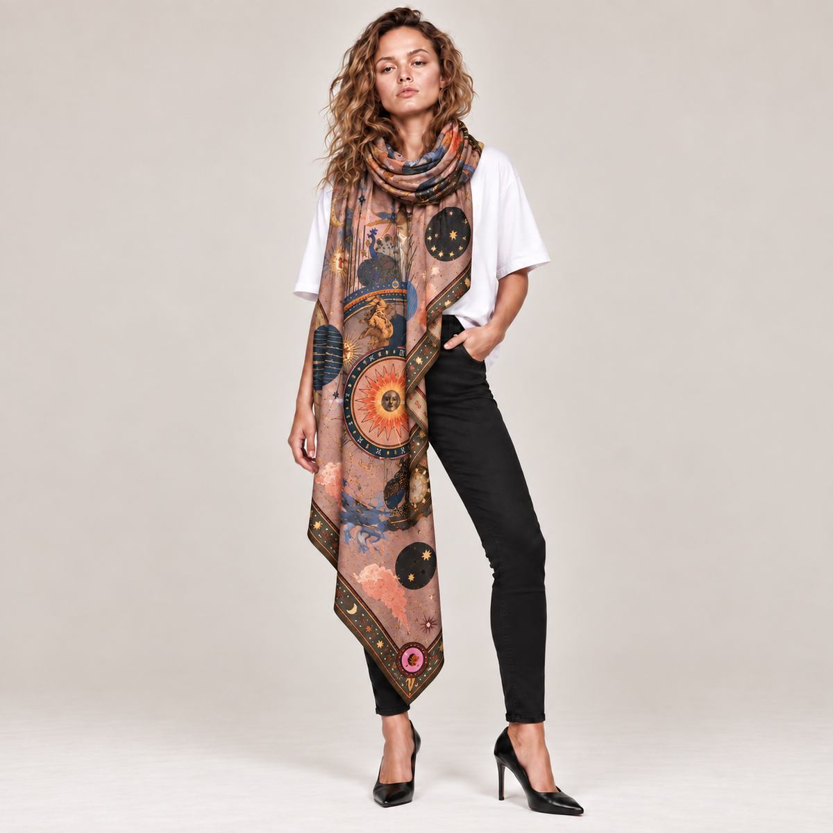 ASTRAEA CASHMERE SCARF - TAUPE
