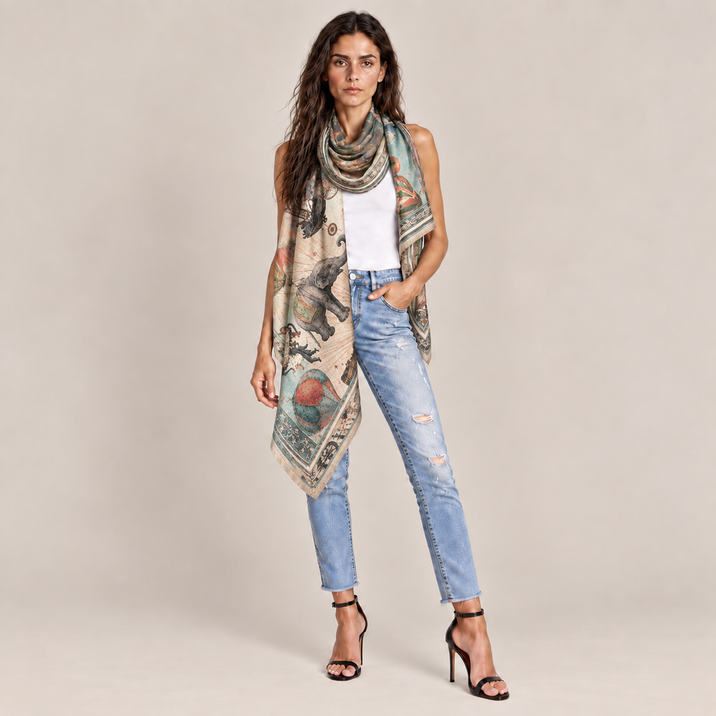 FABLE CASHMERE SCARF - TAUPE