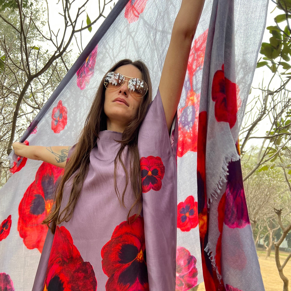 PANSY CASHMERE SCARF