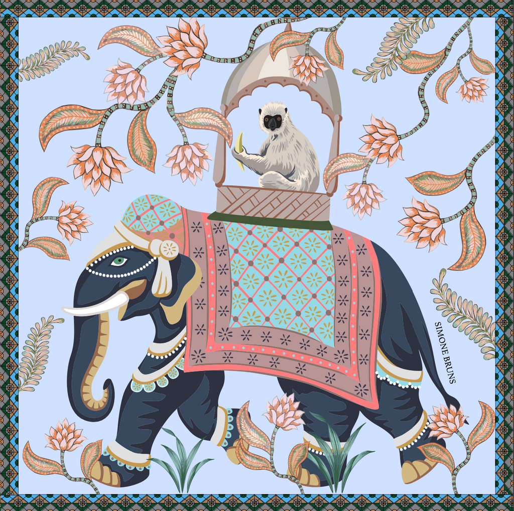 INDIANA SILK SCARF - LIGHT BLUE